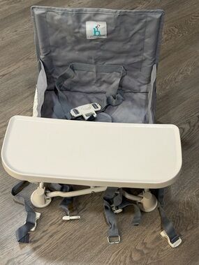 hiccapop OmniBoost Travel Booster Seat with Tray for Baby Grey